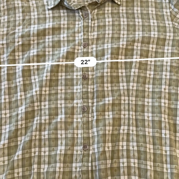 Woolrich Women's Plaid Green and White Long Sleeve Button Up Shirt Size XL - Picture 4 of 6